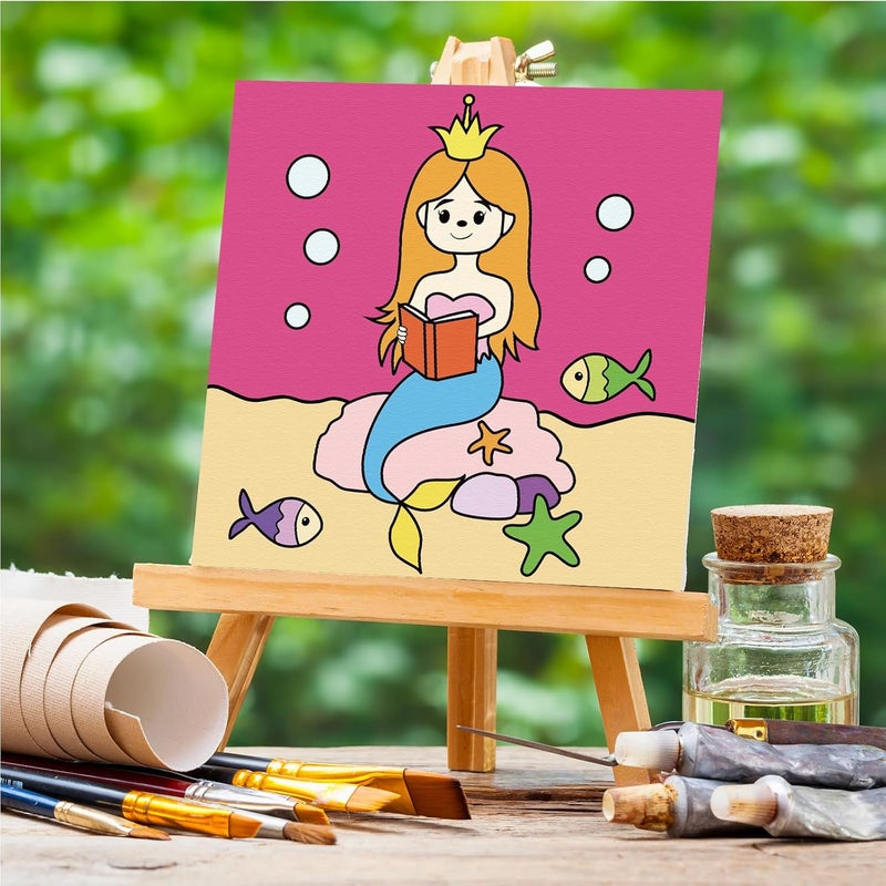 Anseal 12 Packs Pre Drawn Canvas to Paint, 4" X 4" Animal Pre-Printed Canvas Paint Party, Stretched Outline Painting Boards for Beginners, Party Favor - Image 2